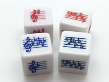 Load image into Gallery viewer, 25 mm Key Signature Dice - Treble/Bass Clef - Sharps/Flats - Set of 4
