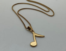 Load image into Gallery viewer, Stainless Steel Eighth Note Pendant Necklace - Gold
