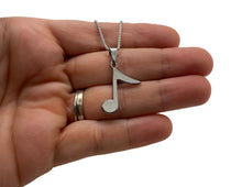 Load image into Gallery viewer, Stainless Steel Eighth Note Pendant Necklace - Silver
