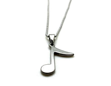 Load image into Gallery viewer, Stainless Steel Eighth Note Pendant Necklace - Silver
