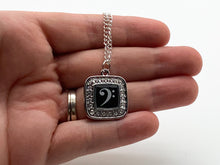 Load image into Gallery viewer, Bass Clef Crystal Pendant Necklace
