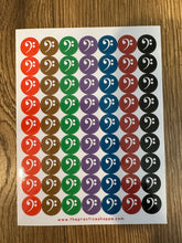 Load image into Gallery viewer, PS Sheet Clef Colorful Bass Clef Stickers
