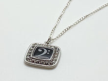 Load image into Gallery viewer, Bass Clef Crystal Pendant Necklace

